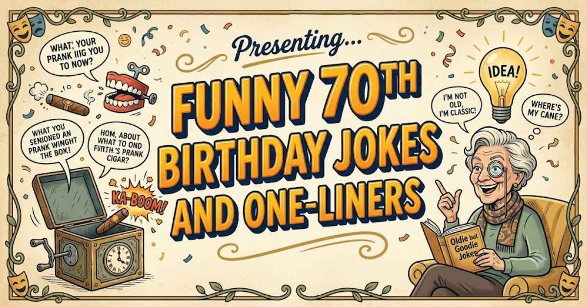 Funny 70th Birthday Jokes and One-Liners